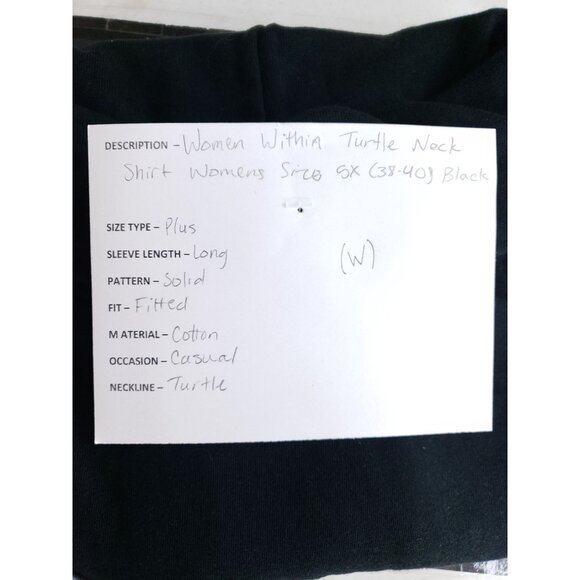 Woman Within Black Turtleneck Shirt Womens Size 5X 38/40 Long Sleeve Casual Plus - Picture 7 of 7